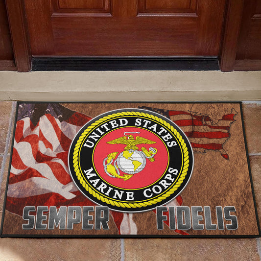 US Independence Day US Marine Corps Semper Fidelis Door Mat