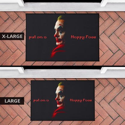 Horror Movie Joker Quote Put On A Happy Face Door Mat Home Decor