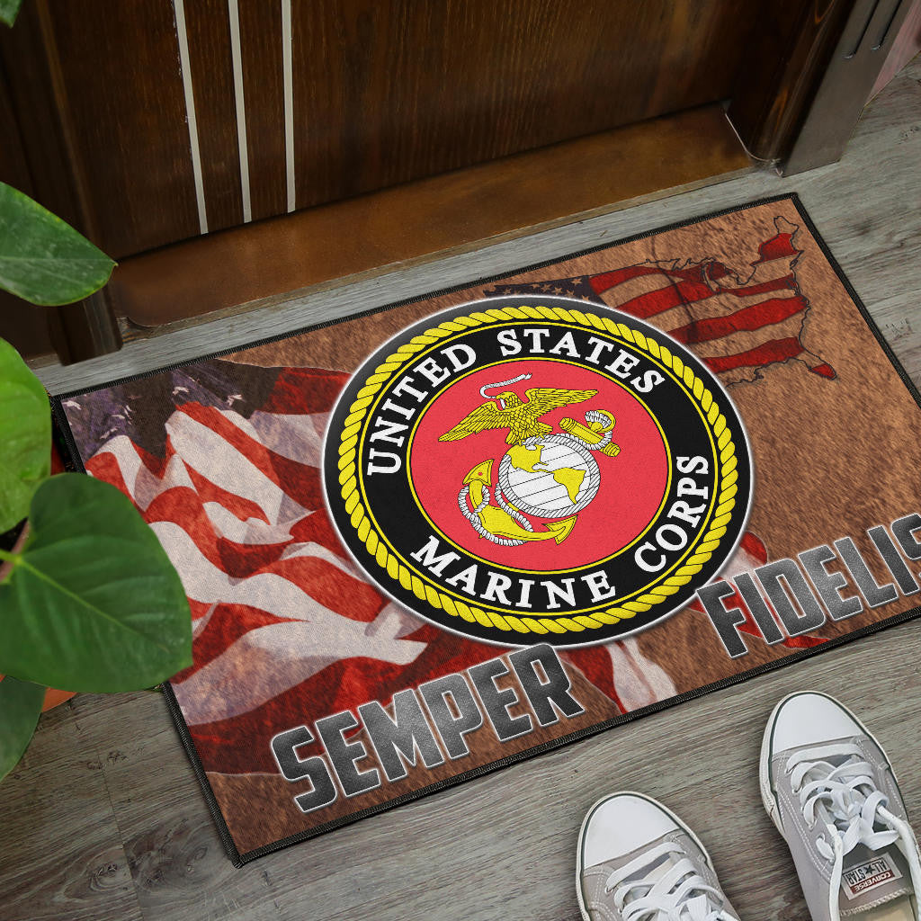 US Independence Day US Marine Corps Semper Fidelis Door Mat