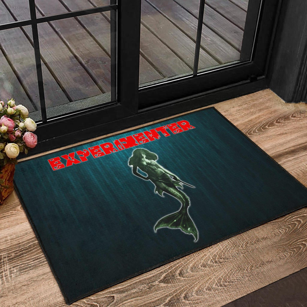Horror Movie Mermaid Experimenter With Knife Door Mat Home Decor