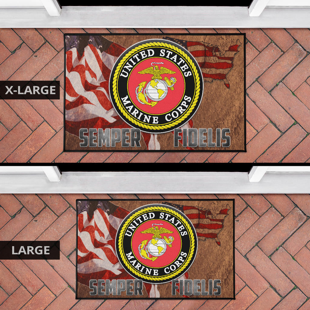 US Independence Day US Marine Corps Semper Fidelis Door Mat