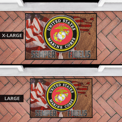 US Independence Day US Marine Corps Semper Fidelis Door Mat