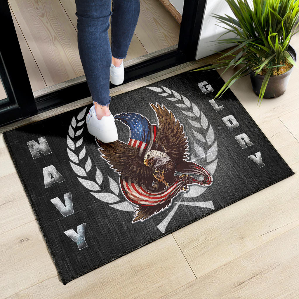 US Independence Day Navy Glory Flying Eagle Claw With US Flag Door Mat Home Decor
