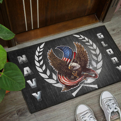 US Independence Day Navy Glory Flying Eagle Claw With US Flag Door Mat Home Decor