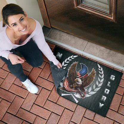 US Independence Day Navy Glory Flying Eagle Claw With US Flag Door Mat Home Decor