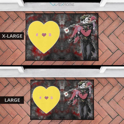 Horror Movie J & H Joker And Harley Quinn Love In Battle Door Mat Home Decor