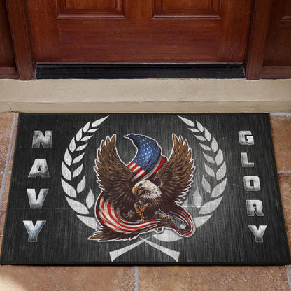 US Independence Day Navy Glory Flying Eagle Claw With US Flag Door Mat Home Decor