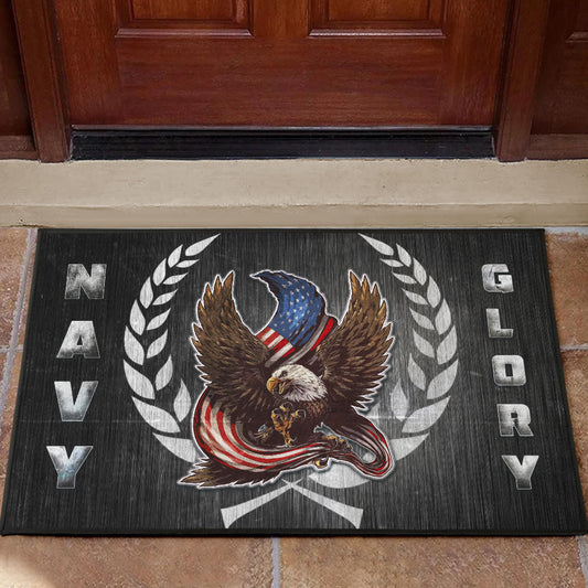 US Independence Day Navy Glory Flying Eagle Claw With US Flag Door Mat Home Decor