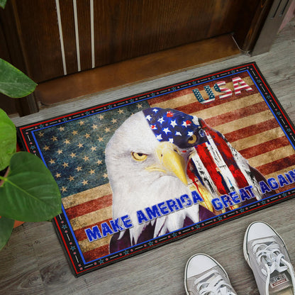 US Independence Day Funny Bald Eagle Face USA Star Door Mat Home Decor