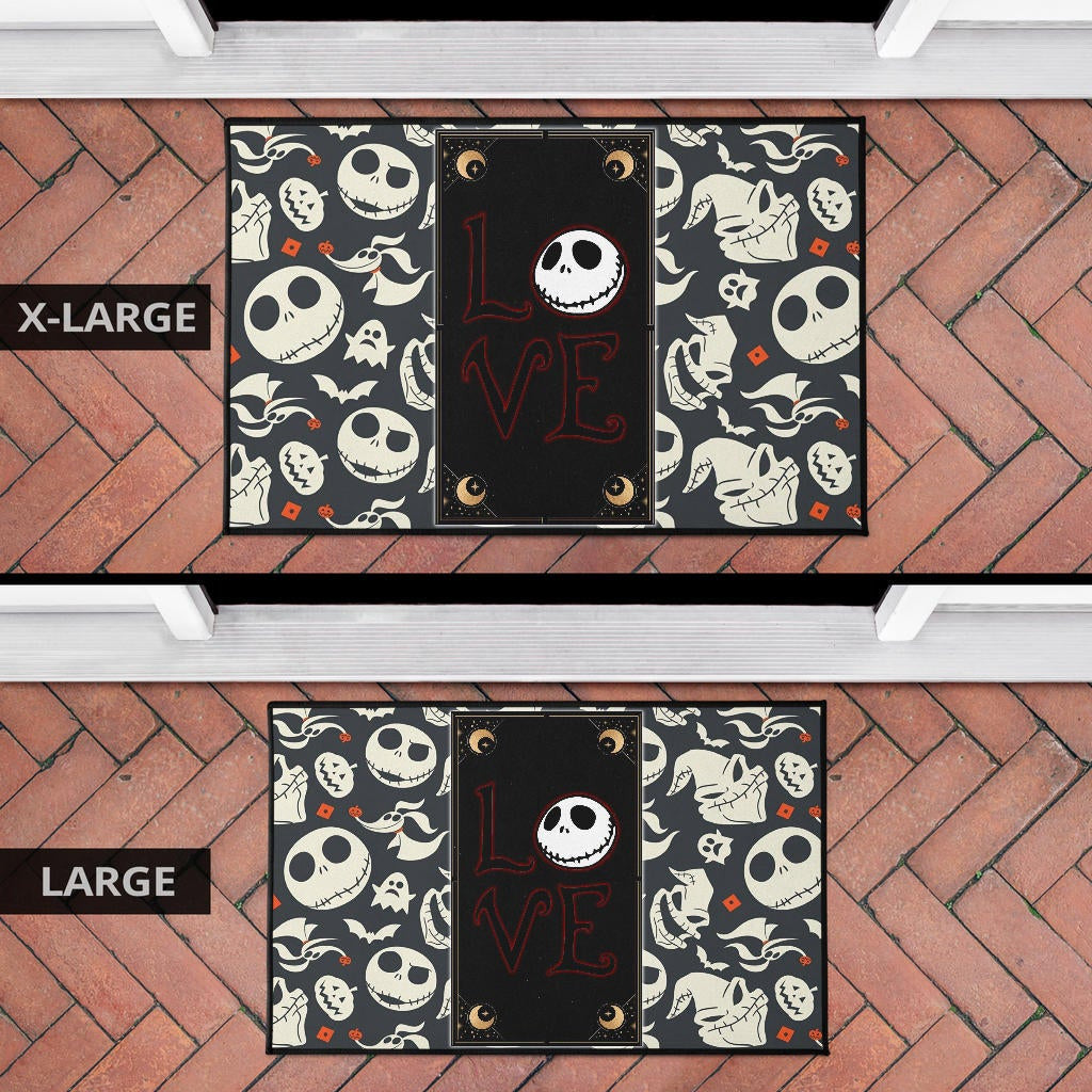 The Nightmare Before Christmas Cartoon Jack Oogie Head Patterns Door Mat Home Decor