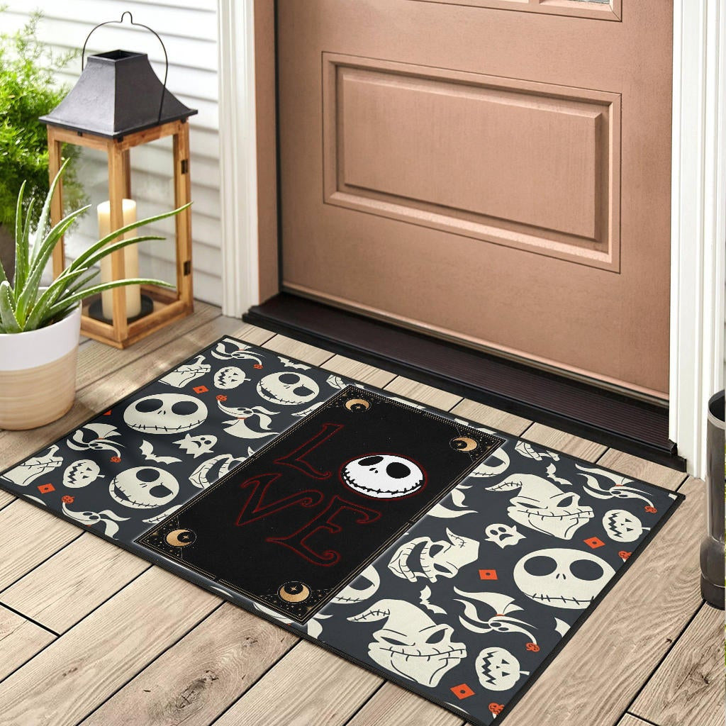 The Nightmare Before Christmas Cartoon Jack Oogie Head Patterns Door Mat Home Decor