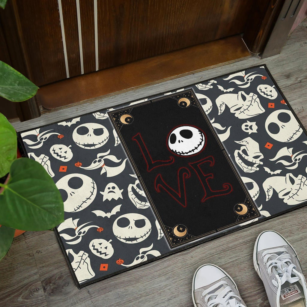 The Nightmare Before Christmas Cartoon Jack Oogie Head Patterns Door Mat Home Decor