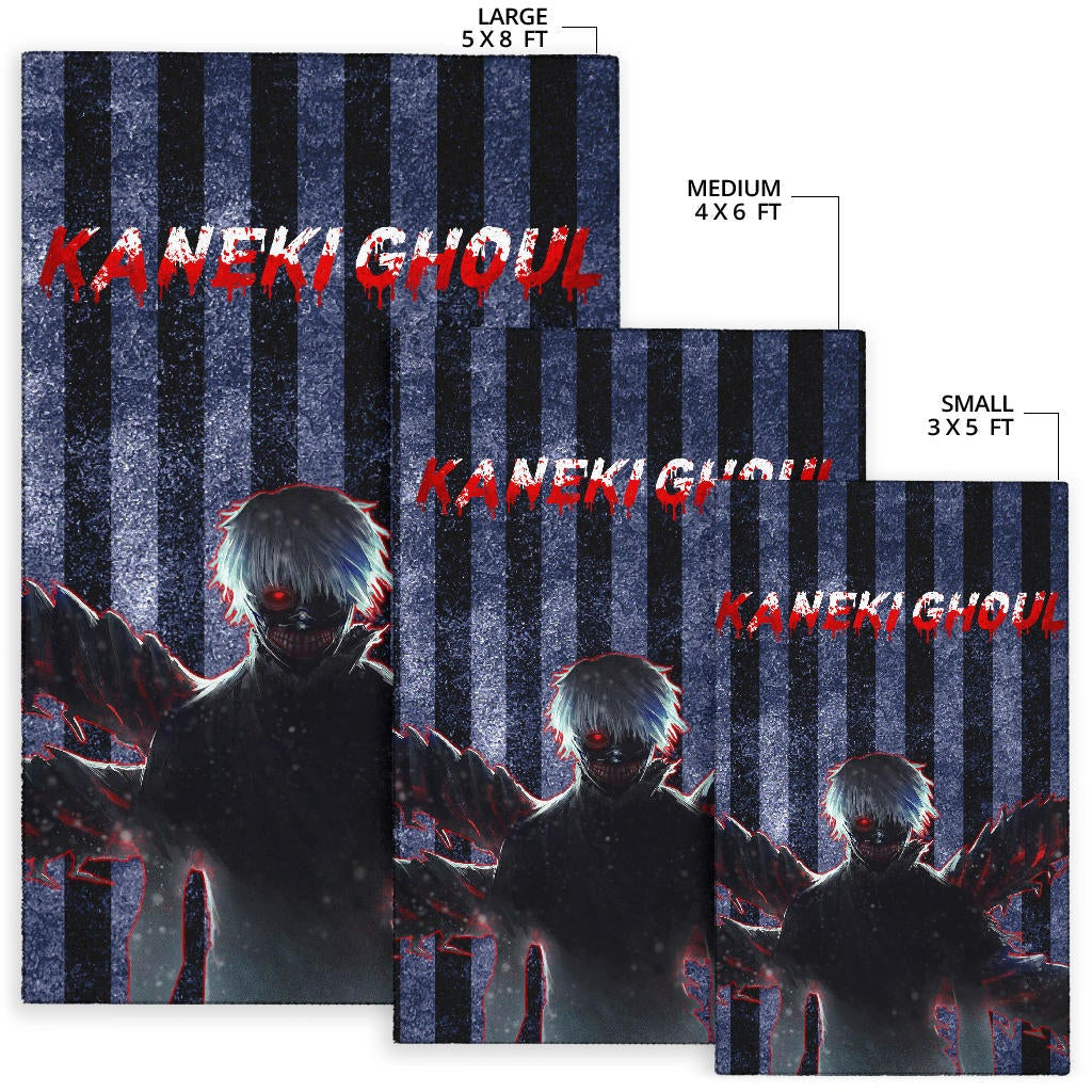 Tokyo Ghoul Anime Scary Ken Kaneki Silhouette Red Eye Area Rug Home Decor