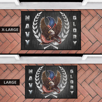 US Independence Day Navy Glory Flying Eagle Claw With US Flag Door Mat Home Decor