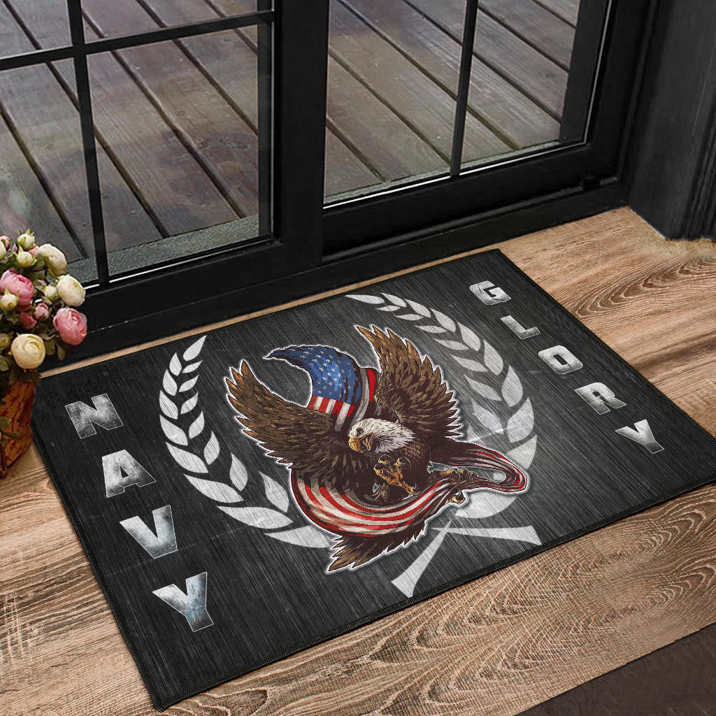 US Independence Day Navy Glory Flying Eagle Claw With US Flag Door Mat Home Decor