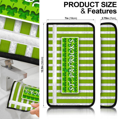 Saint Patrick's Happy St. Patrick Shamrock Patterns Green White Seat Belt Covers