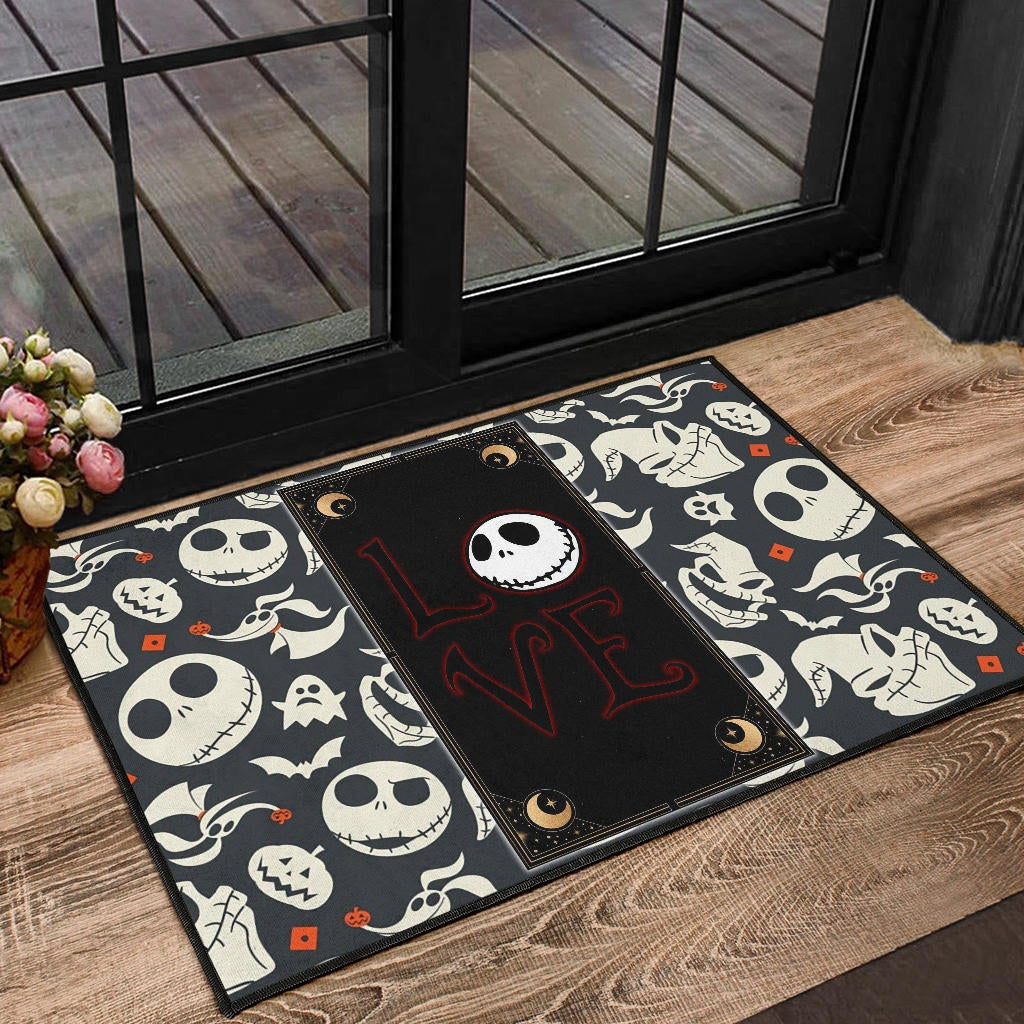 The Nightmare Before Christmas Cartoon Jack Oogie Head Patterns Door Mat Home Decor