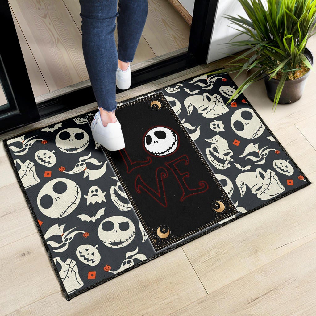The Nightmare Before Christmas Cartoon Jack Oogie Head Patterns Door Mat Home Decor