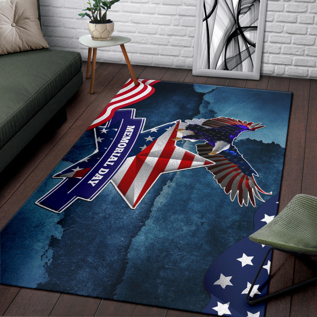 US Independence Day Eagle Standing On US Flag Star Area Rug Home Decor