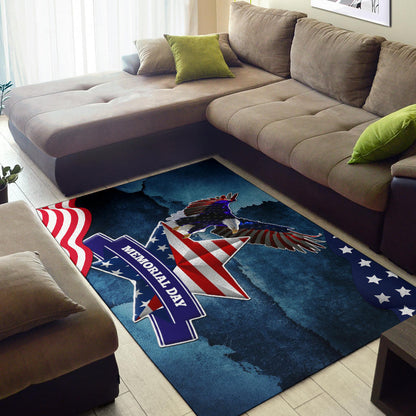 US Independence Day Eagle Standing On US Flag Star Area Rug Home Decor