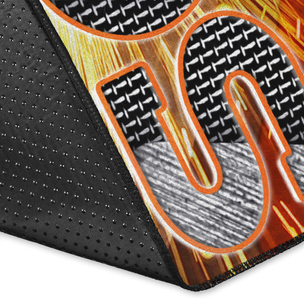 Denver American Football Broncos Machine Steel Broncos Metal Melting Area Rug Home Decor
