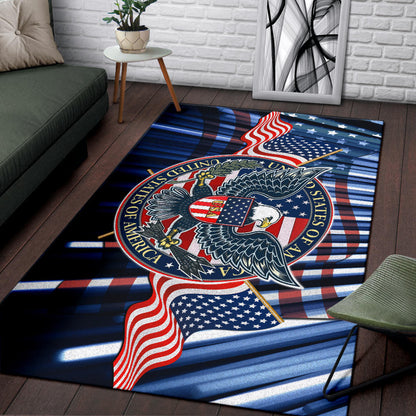 US Independence Day Bald Eagle USA Symbol Glory Flag Area Rug Home Decor
