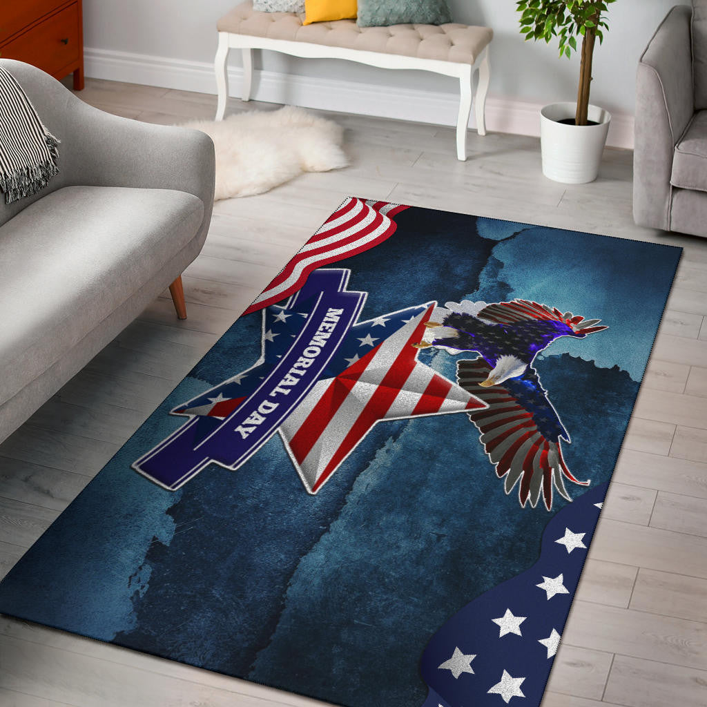 US Independence Day Eagle Standing On US Flag Star Area Rug Home Decor