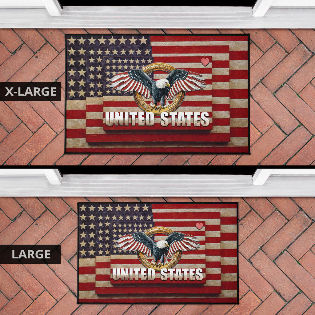 US Independence Day Eagle Flying Love US Independence Day Strength Freedom Door Mat Home Decor
