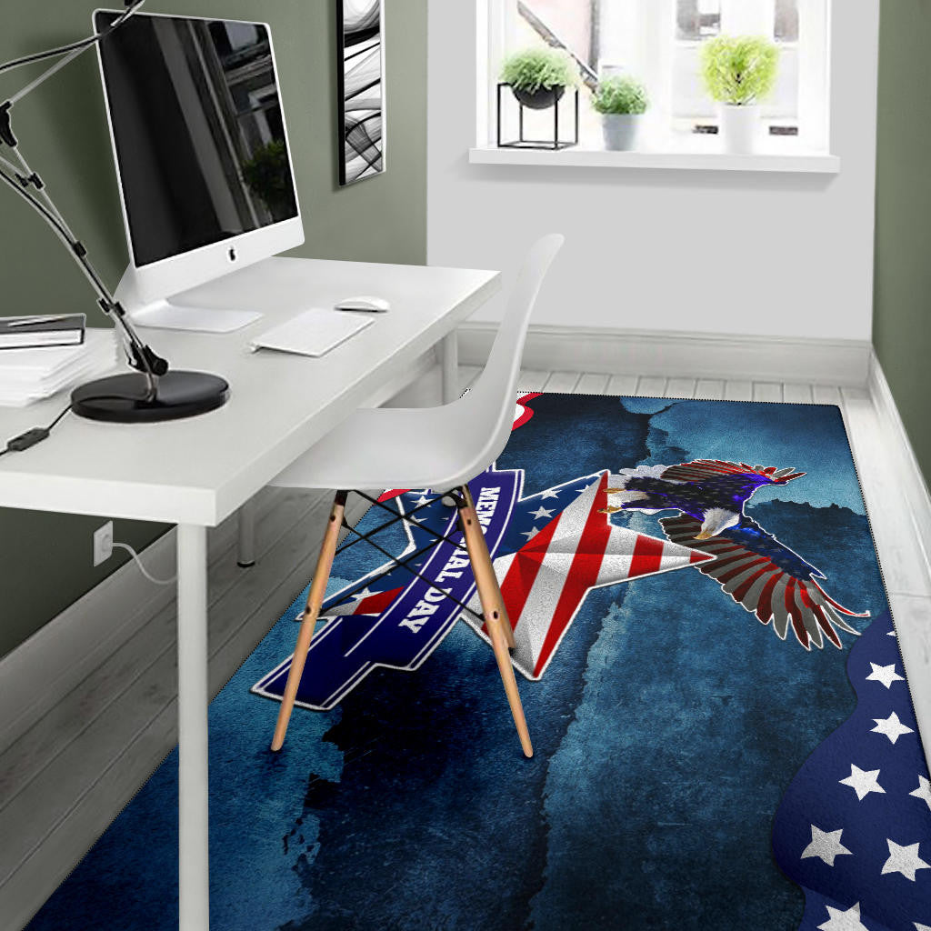 US Independence Day Eagle Standing On US Flag Star Area Rug Home Decor