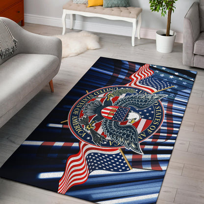 US Independence Day Bald Eagle USA Symbol Glory Flag Area Rug Home Decor
