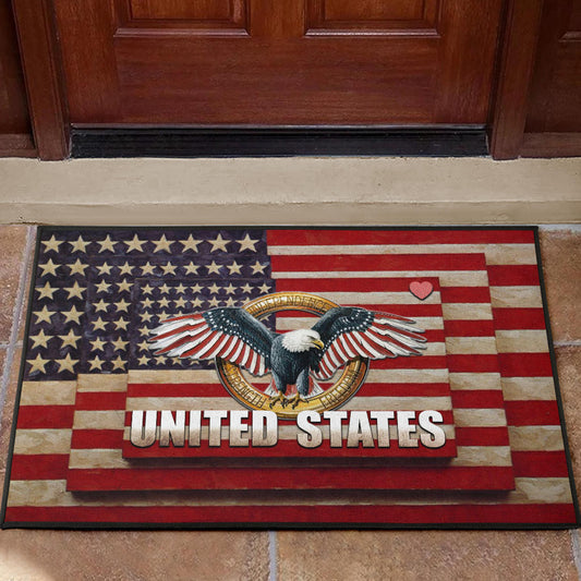 US Independence Day Eagle Flying Love US Independence Day Strength Freedom Door Mat Home Decor