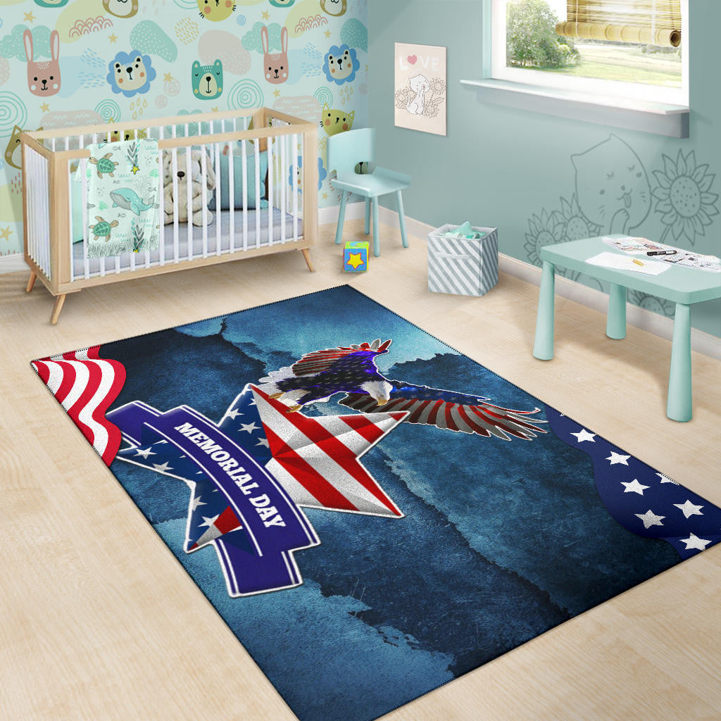 US Independence Day Eagle Standing On US Flag Star Area Rug Home Decor