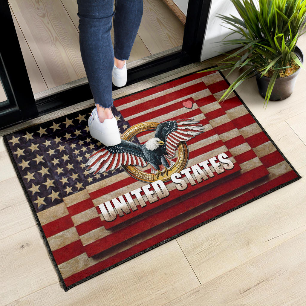 US Independence Day Eagle Flying Love US Independence Day Strength Freedom Door Mat Home Decor