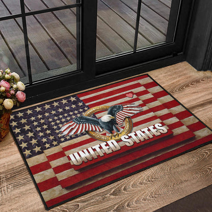 US Independence Day Eagle Flying Love US Independence Day Strength Freedom Door Mat Home Decor