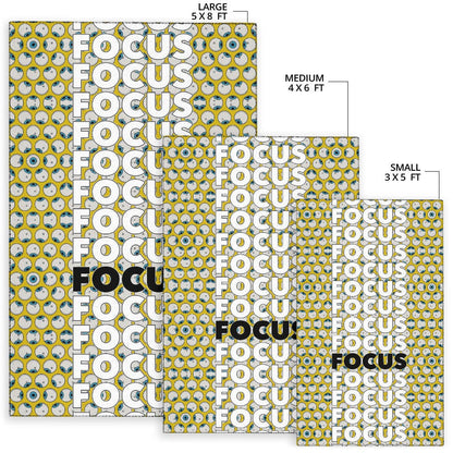 Focus Text In Column Eye Patterns Yellow Area Rug Home Decor