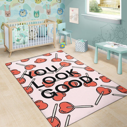 You Look Good Sweet Heart Candy Patterns Area Rug Home Decor