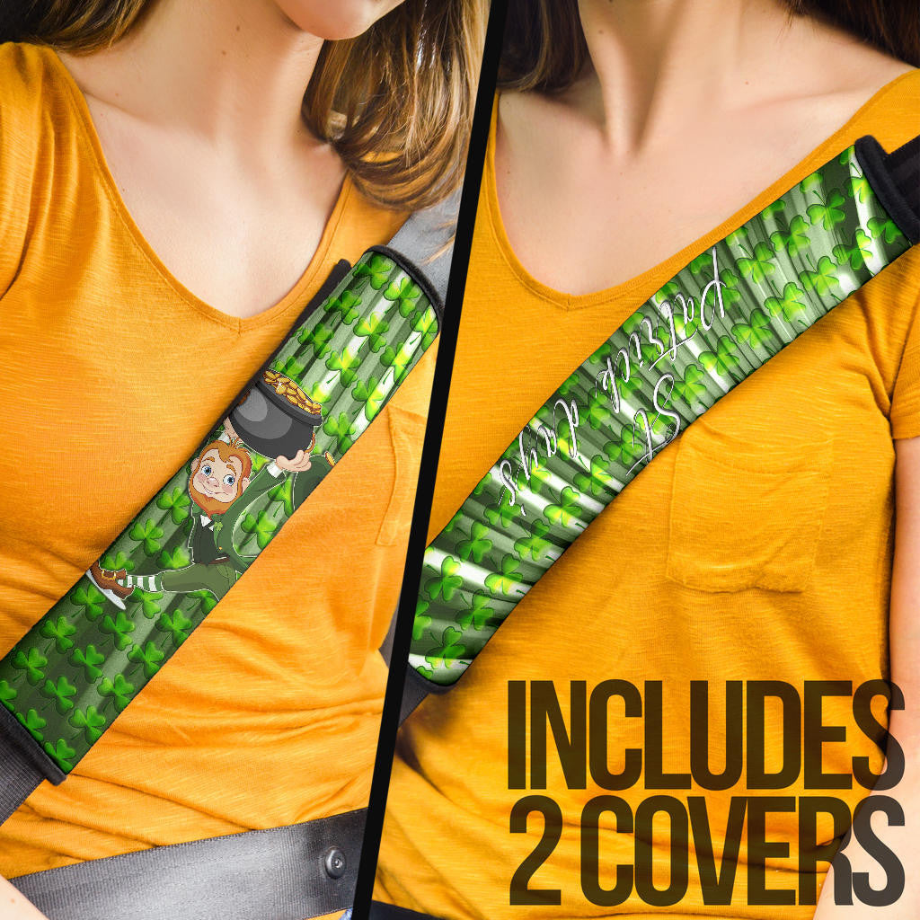 Saint Patrick's Leprechauns Stealing Pot Of Gold Coins Seat Belt Covers