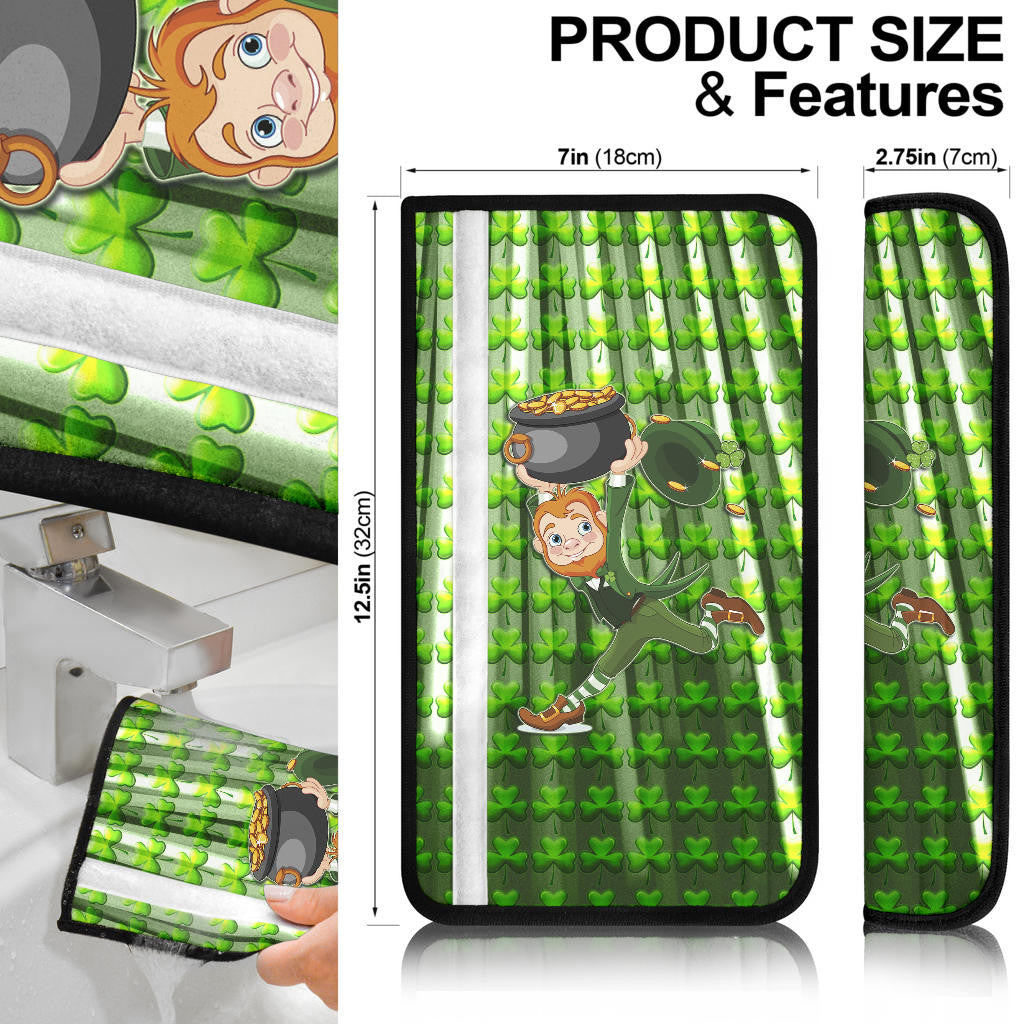 Saint Patrick's Leprechauns Stealing Pot Of Gold Coins Seat Belt Covers