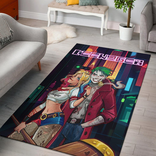 Horror Movie Teenager Joker And Harley Quinn Modern City Area Rug Home Decor