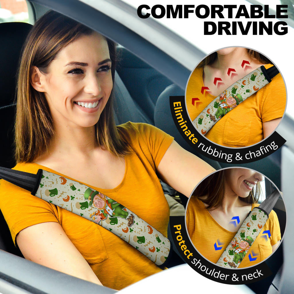 Saint Patrick's Leprechauns Artwork St. Patrick Symbols Patterns Seat Belt Covers