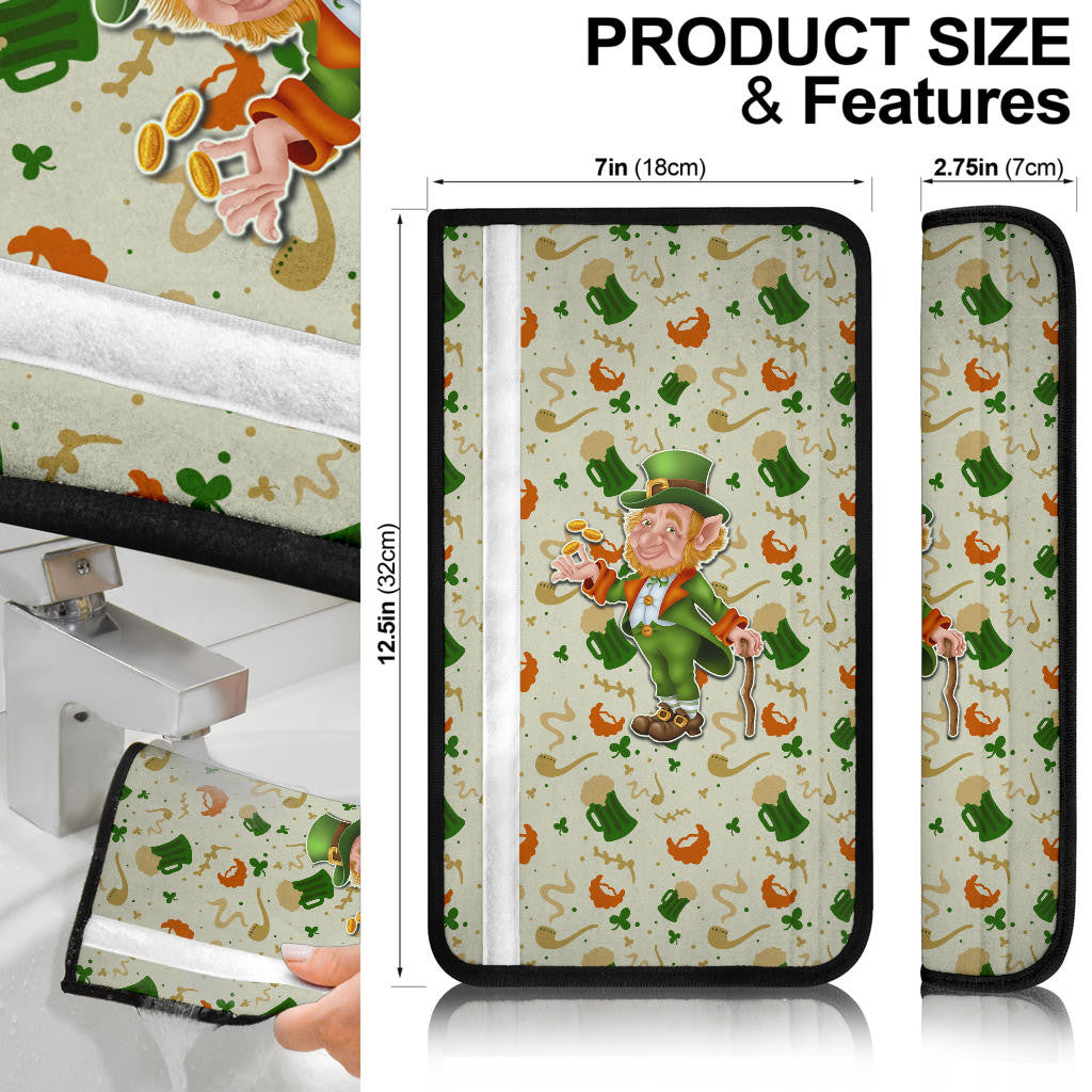 Saint Patrick's Leprechauns Artwork St. Patrick Symbols Patterns Seat Belt Covers