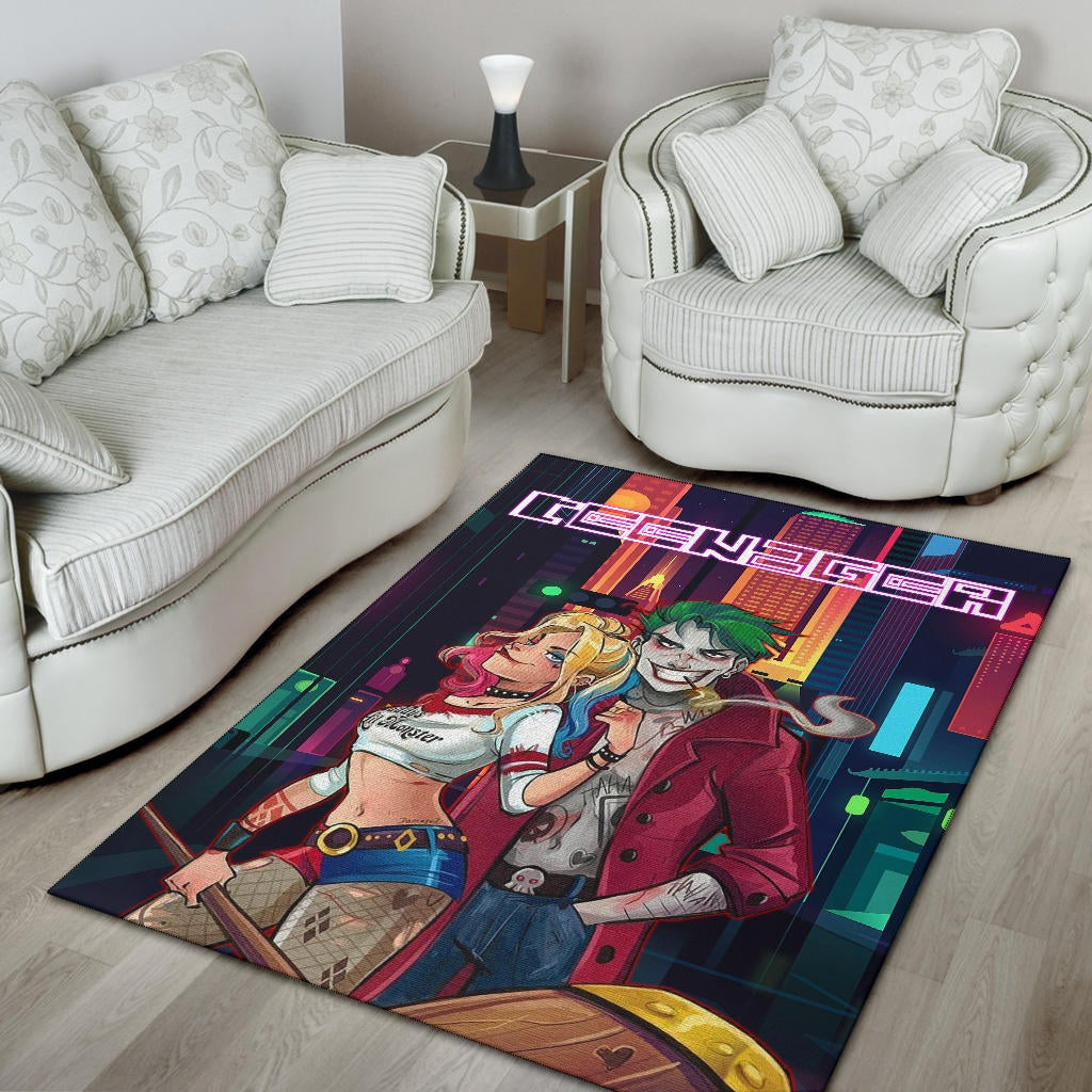 Horror Movie Teenager Joker And Harley Quinn Modern City Area Rug Home Decor