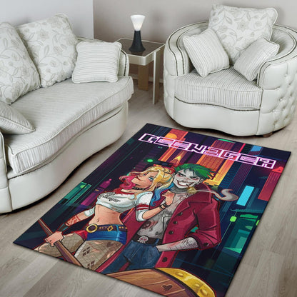 Horror Movie Teenager Joker And Harley Quinn Modern City Area Rug Home Decor