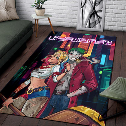 Horror Movie Teenager Joker And Harley Quinn Modern City Area Rug Home Decor