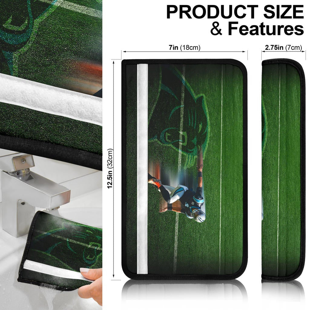 Carolina Panthers American Football Cam Newton Running Lightning Speed Seat Belt Covers