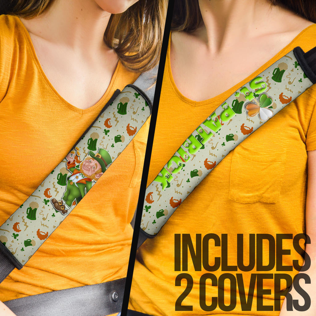Saint Patrick's Leprechauns Artwork St. Patrick Symbols Patterns Seat Belt Covers