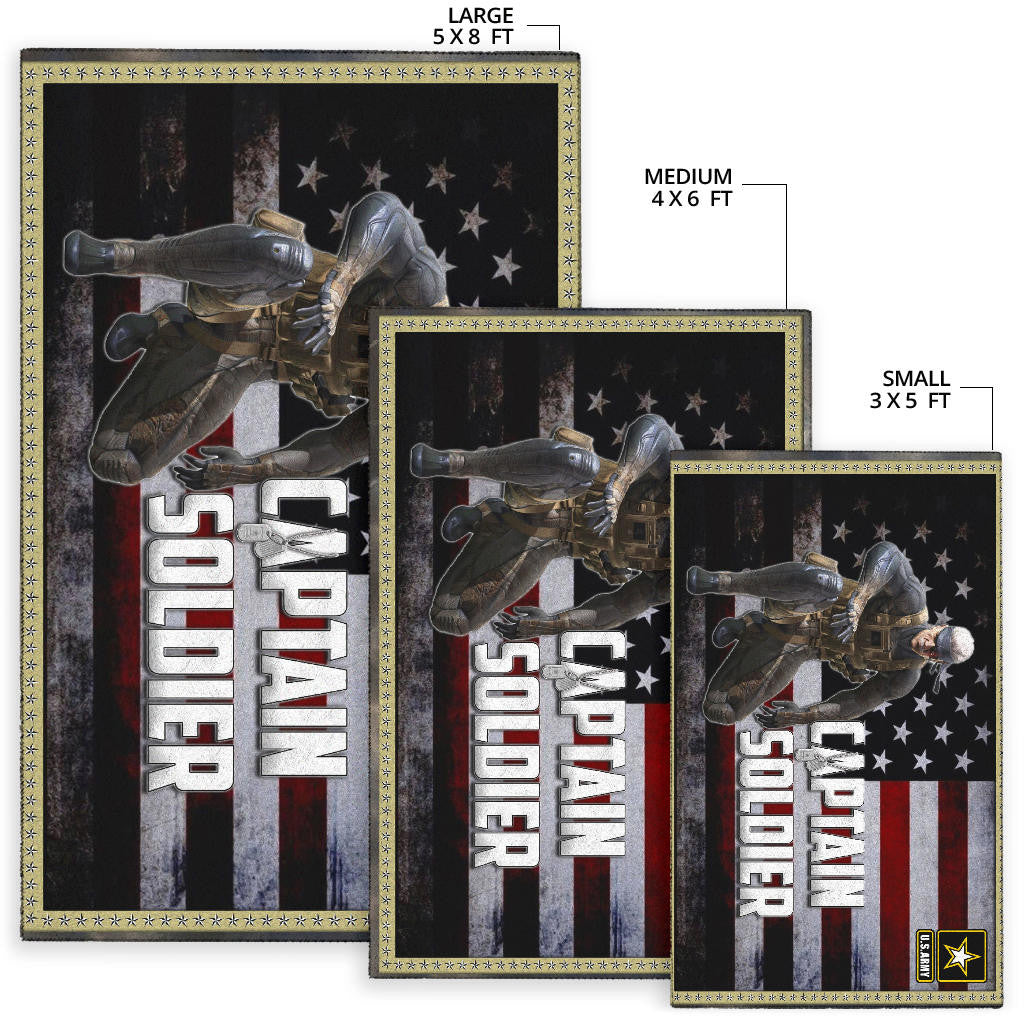 US Independence Day Captain Soldier US Flag Area Rug Home Decor