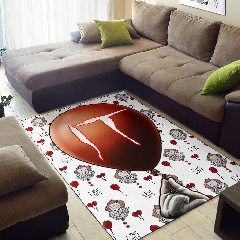 Horror Movie IT Balloon Pennywise Patterns Area Rug Home Decor