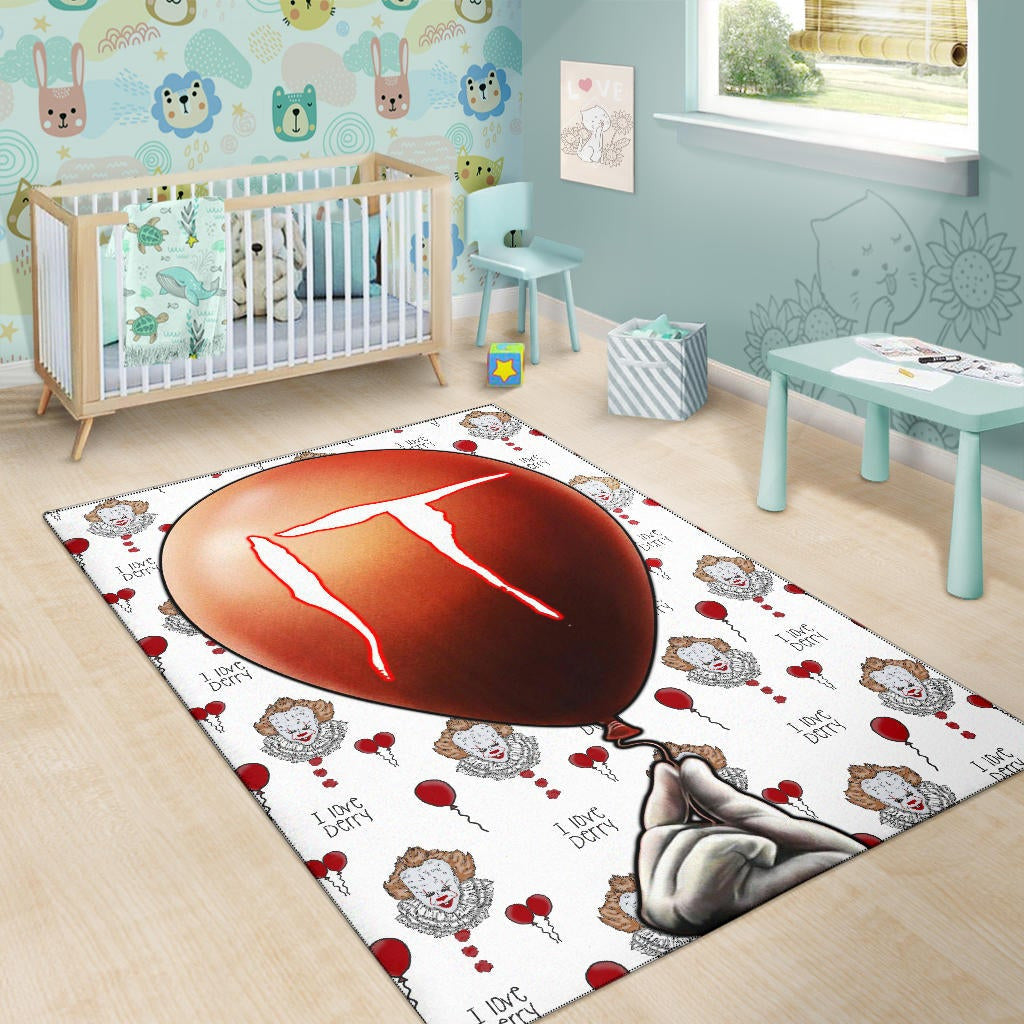 Horror Movie IT Balloon Pennywise Patterns Area Rug Home Decor