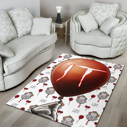 Horror Movie IT Balloon Pennywise Patterns Area Rug Home Decor